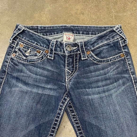 True Religion Low Rise Straight Jeans Womens 25 Flap Pocket USA Made - Picture 4 of 8